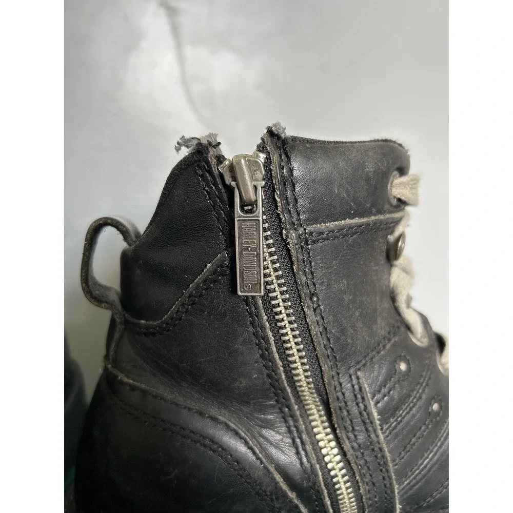 Vintage Harley-Davidson Men's Black Leather Steel Toe Motorcycle Boots Size 9